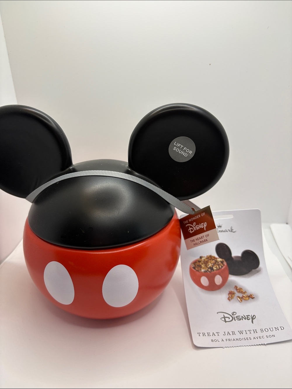 Hallmark Disney Mickey Mouse head Icon Treat Jar With Sound New with Tag